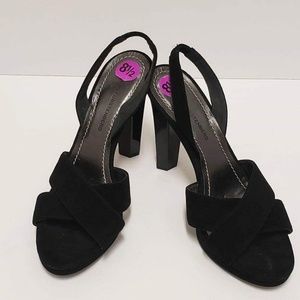 Diane Von Furstenburg Black Strappy Heels Sz 8.5